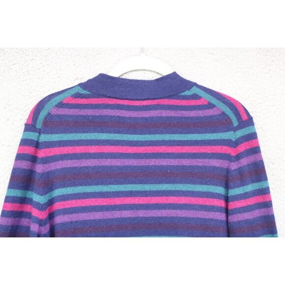 Talbots Long Sleeve Open Cardigan-Lamb's Wool-Stripes-Size Medium - Picture 11 of 11